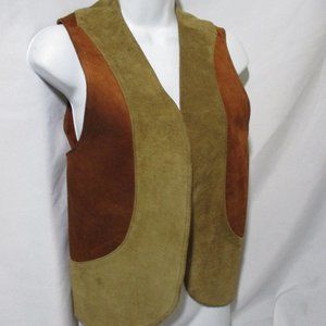 LEATHER Patchwork Suede VEST Sleeveless Jacket Hippie BOHO
